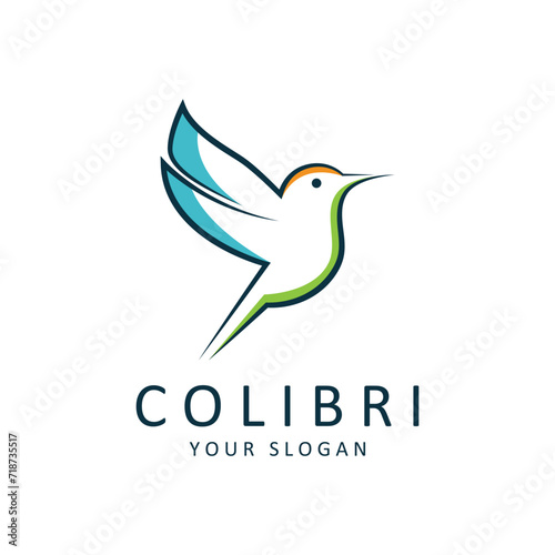 Beautiful Simple Bird Colibri Logo Design Vector. This logo is great for companies or businesses related to animals, and nature photographer