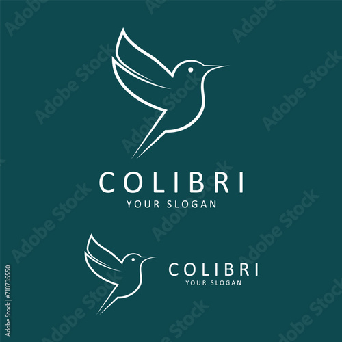 Beautiful Simple Bird Colibri Logo Design Vector. This logo is great for companies or businesses related to animals, and nature photographer