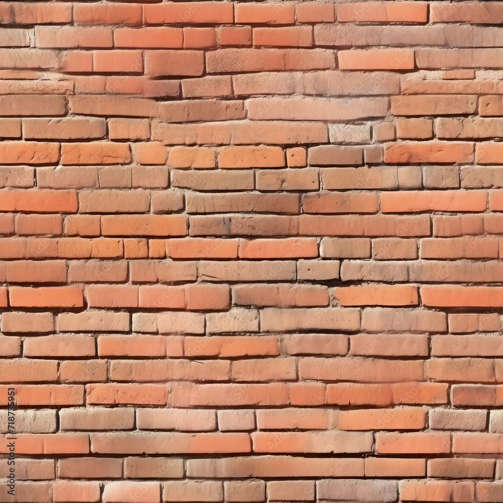 Seamless Pattern of Mortarless Brick Wall, Textured Background for Design