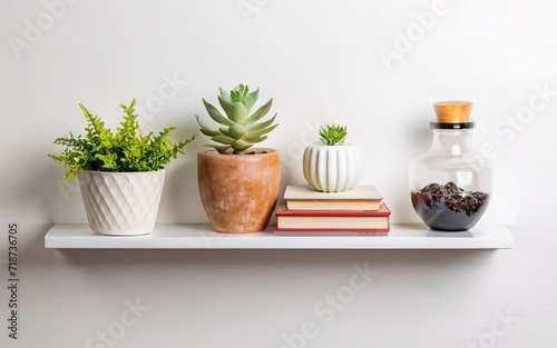 floating wall shelf isolated on a clean white background
