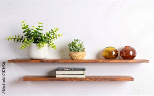 floating wall shelf isolated on a clean white background