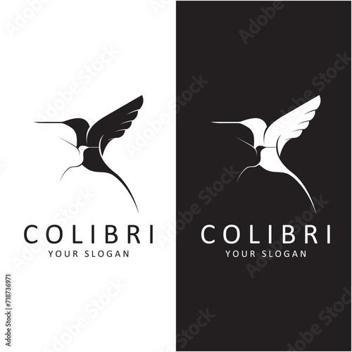 Beautiful Simple Bird Colibri Logo Design Vector. This logo is great for companies or businesses related to animals, and nature photographer
