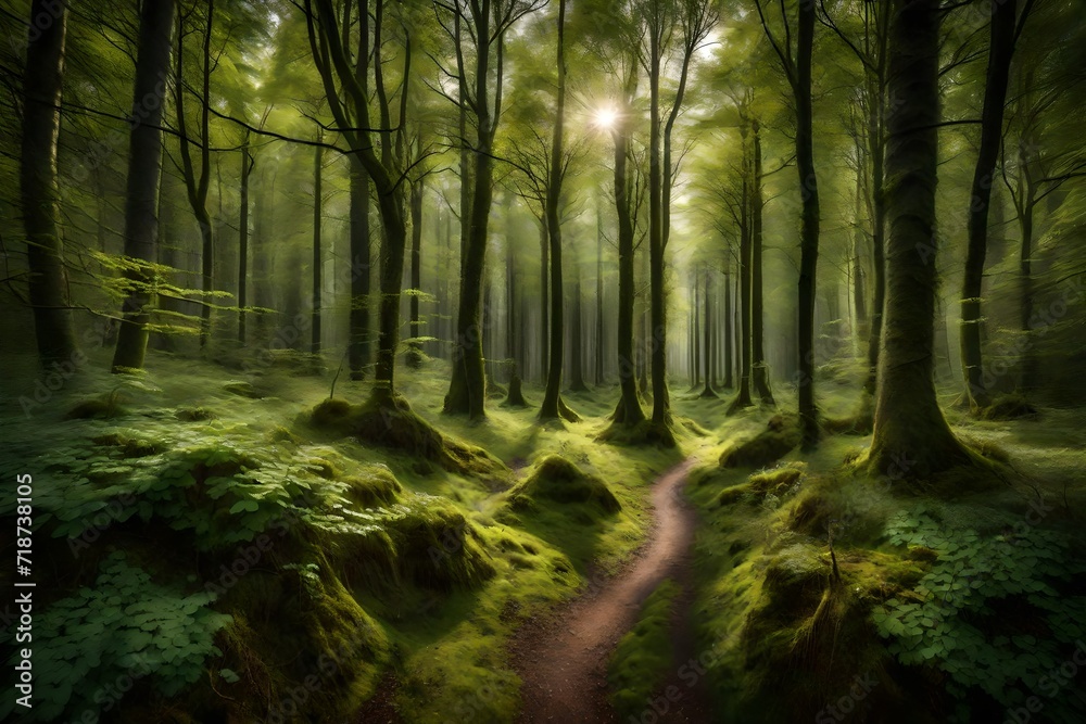 Uncultivated forest wilderness in Denmark