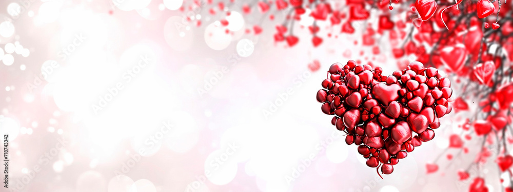 Hearts on a shiny background for Valentine's Day. Selective focus. Hearts on a shiny background for Valentine's Day. Selective focus.