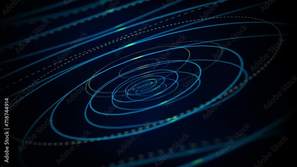 Abstract background, hi-tech circles, fluid, smooth, wavy texture. 4k technology background concept
