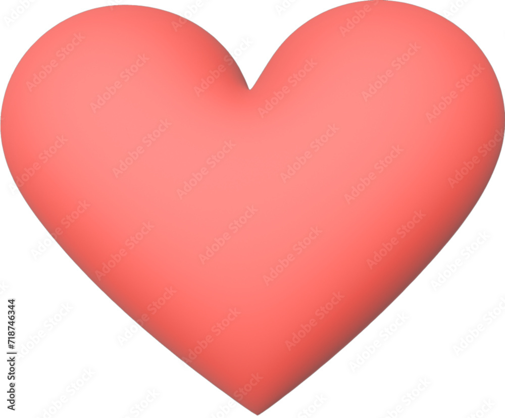 Pink realistic heart shape