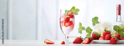 Sparkling Seduction  Strawberry-Mint Cocktail Delight
