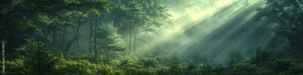 Mystical forest with fog and sun rays. Magical nature scene for fantasy backgrounds and wallpaper
Mystical forest with fog and sun rays. Magical nature scene for fantasy backgrounds and wallpaper