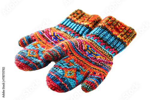 Winter Mittens Isolated on Transparent Background
