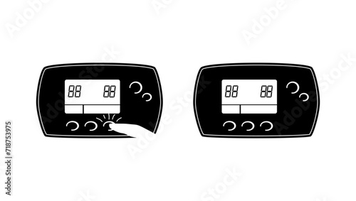 thermostat sign, black isolated silhouette