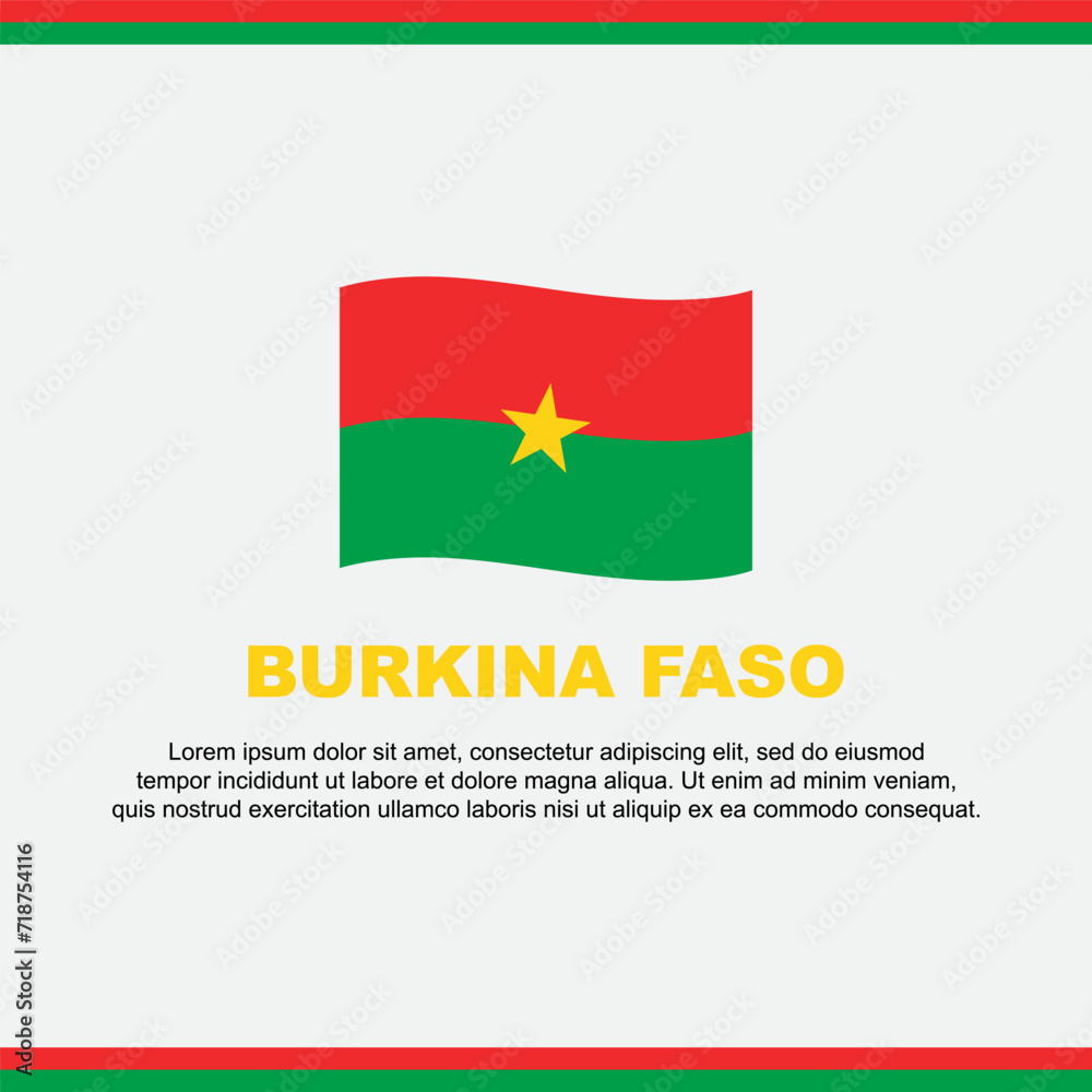 Burkina Faso Flag Background Design Template. Burkina Faso Independence Day Banner Social Media Post. Burkina Faso Design