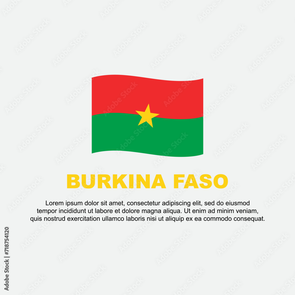 Burkina Faso Flag Background Design Template. Burkina Faso Independence Day Banner Social Media Post. Burkina Faso Background