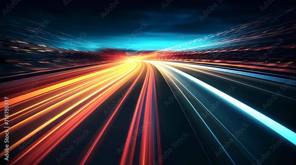 Obraz premium Line glowing motion blur illustration light background, energy neon light, effect bright line glowing motion blur