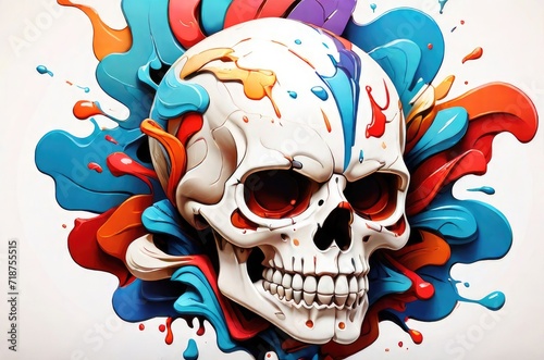 Skull with splash paint
