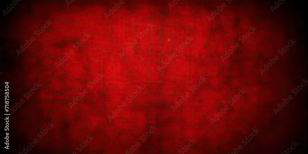 Red red textured grunge wall background .Festive glowing blurred texture. red halloween background banner. red vintage wall