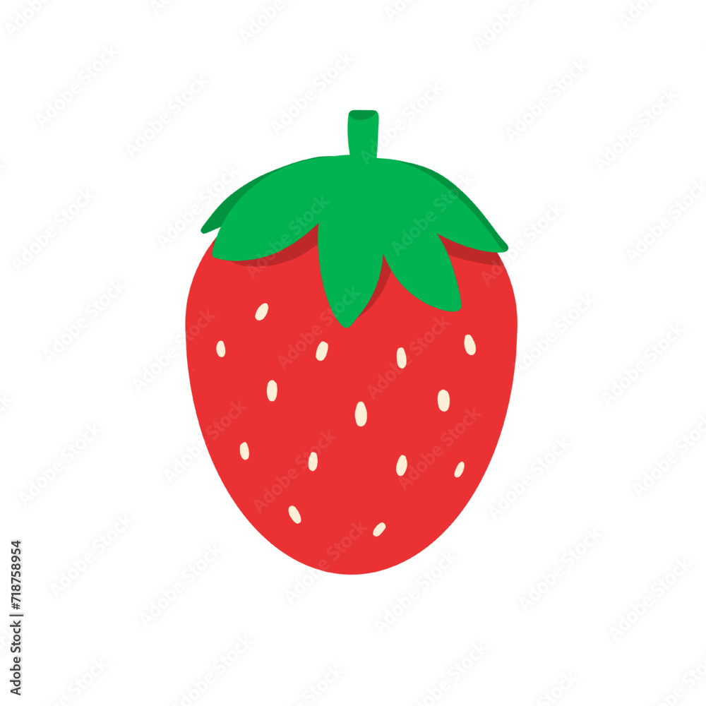 Fototapeta premium strawberry isolated on white and transparent background. fruit flat style vector illustration