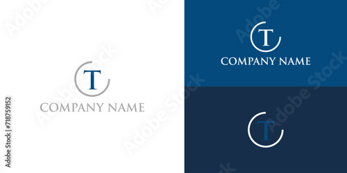CT or TC Letter Initial Logo Design, Vector Template