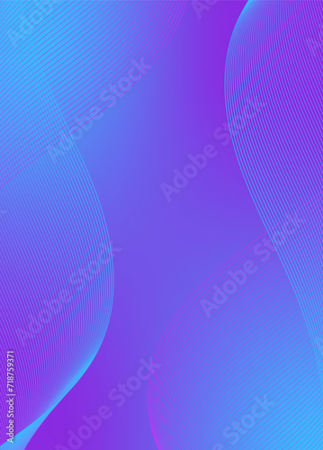 Abstract background vector blue, violet with dynamic waves for wedding. Futuristic technology backdrop with network wavy lines. Premium template with stripes, gradient mesh for banner or poster