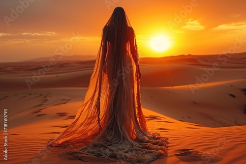 Walking in the Sunset  A Glamorous Evening Gown for the Solstice Generative AI