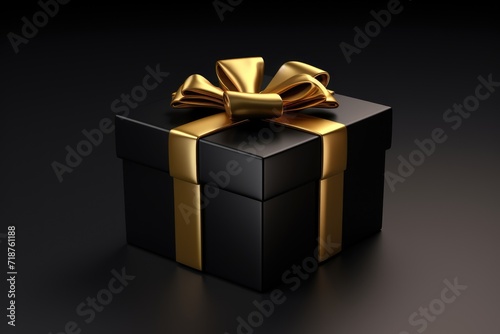 Gift on black background