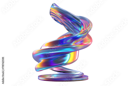 3d object metal shape isolated on transparent background