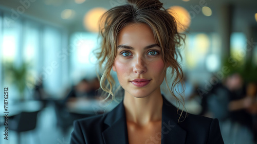 Wallpaper Mural Portrait of a beautiful blonde woman in a office meeting room. Torontodigital.ca