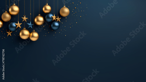 Christmas ball background, Christmas and New Year holidays concept with copy space for text