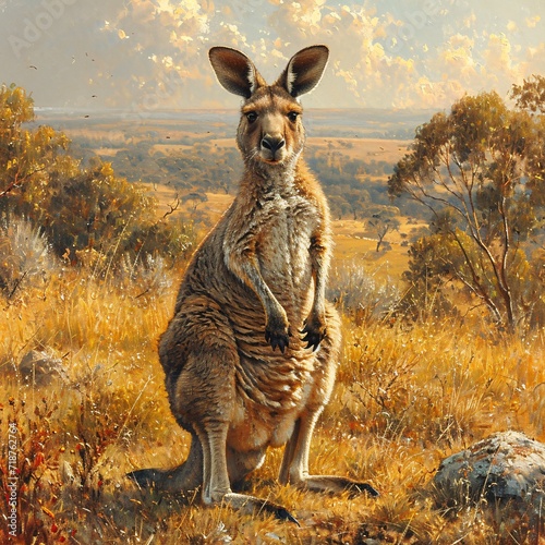 Kangaroo Selfie Generative AI photo