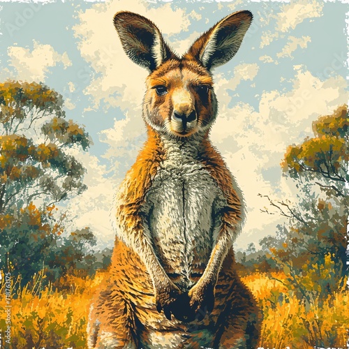 Kangaroo Selfie Generative AI photo
