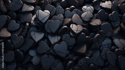 black heart shaped hearts background photo