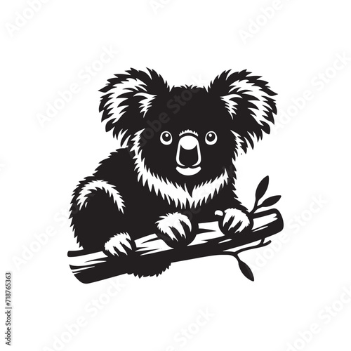 Koala Constellation Waltz: Koala Bear Silhouettes Dancing in Harmony with the Celestial Constellations - Koala Illustration - Koala Bear Illustration - Koala Vector
