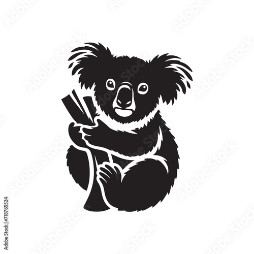 Whimsical Koala Ballet: A Collection of Koala Bear Silhouettes Dancing Gracefully with Nature's Harmony - Koala Illustration - Koala Bear Illustration - Koala Vector
