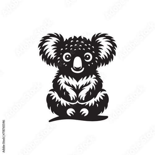 Mystical Koala Whispers: Koala Bear Silhouettes Conveying Whispers of Wisdom in the Stillness of the Bushland - Koala Illustration - Koala Bear Illustration - Koala Vector
