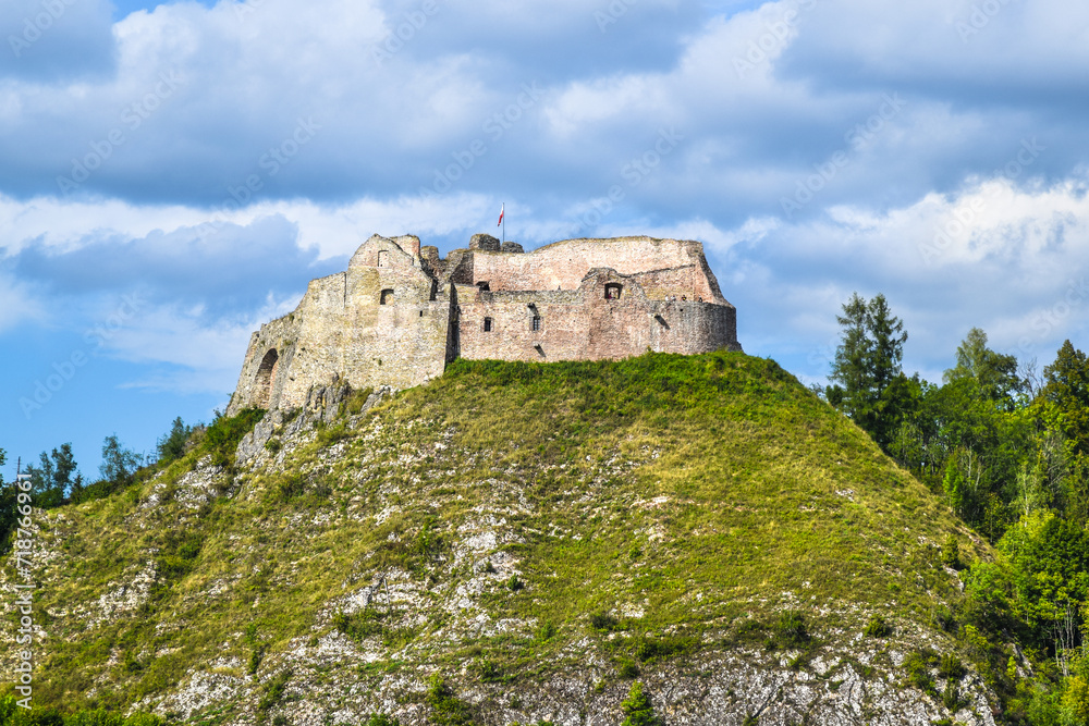 Ruins of the Gothic castle in Czorsztyn, Poland.