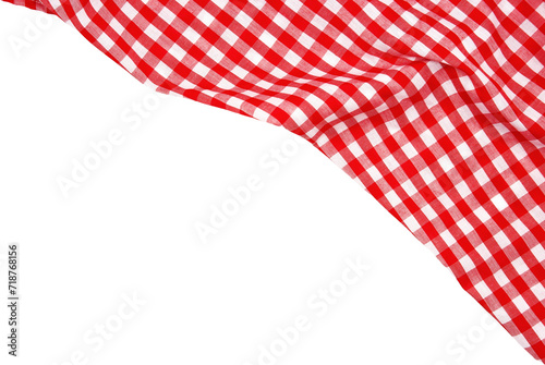 Wrinkled red gingham fabric