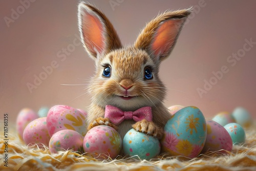 Bunny-tastic Easter Eggs: A Cute and Colorful Easter Celebration Generative AI © Bipul Kumar