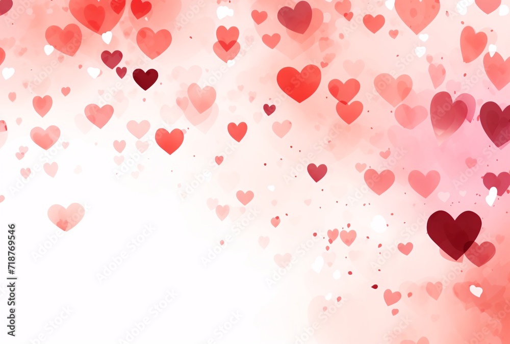 hearts falling down on a transparent background