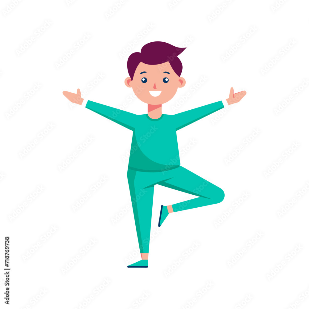 Man doing yoga. Flat graphic vector illustration on white background. Man doing yoga. Flat graphic vector illustration on white background.