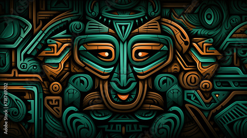 Geometric Tribal Mask Digital Artwork