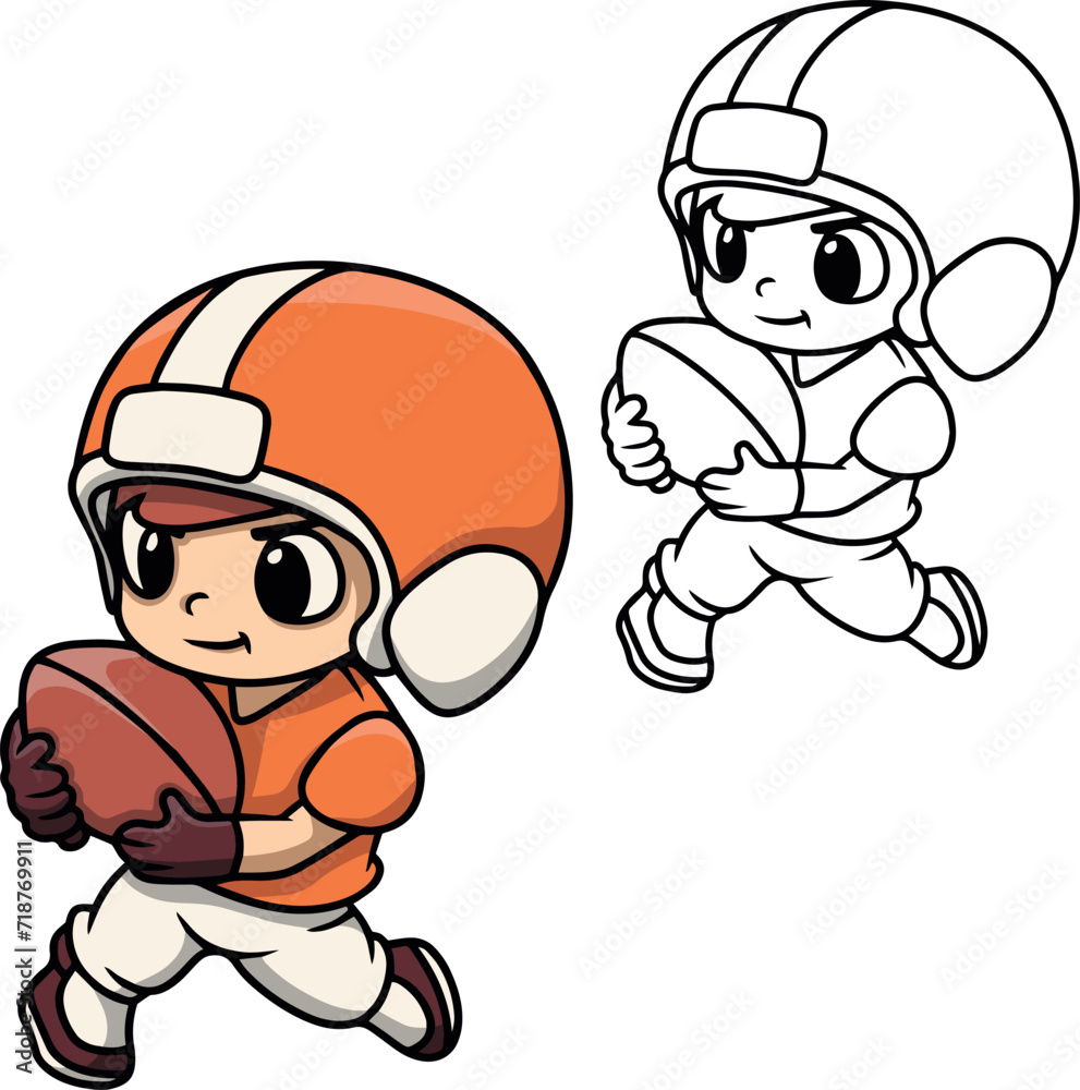 American football cartoon player vector American football cartoon player vector
