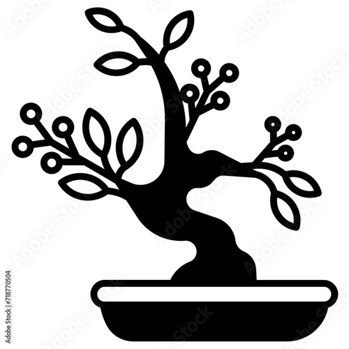 juniper bonsai tree  vector illustration