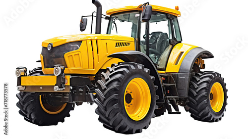 Agricultural towing tractor for farming on a white background