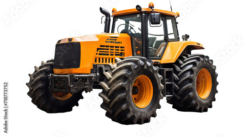 Agricultural towing tractor for farming on a white background