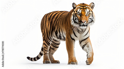 Siberian tiger isolated white background