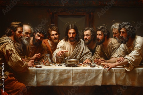 Jesus's Disciples Gather for a Monthly Meal Generative AI