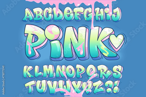 Rainbow design decorative letters for kids design in pastel colors
