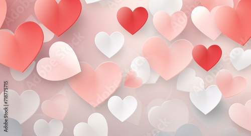 paper heart background in various colors on transparent background