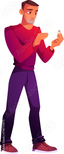 Canvas Print Man Holding Ring