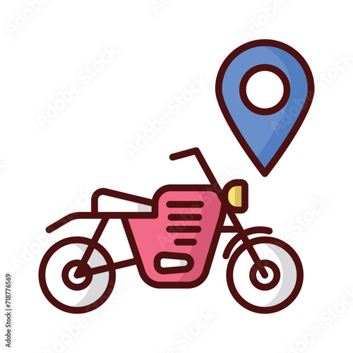 Bike Location icon isolate white background vector stock illustration