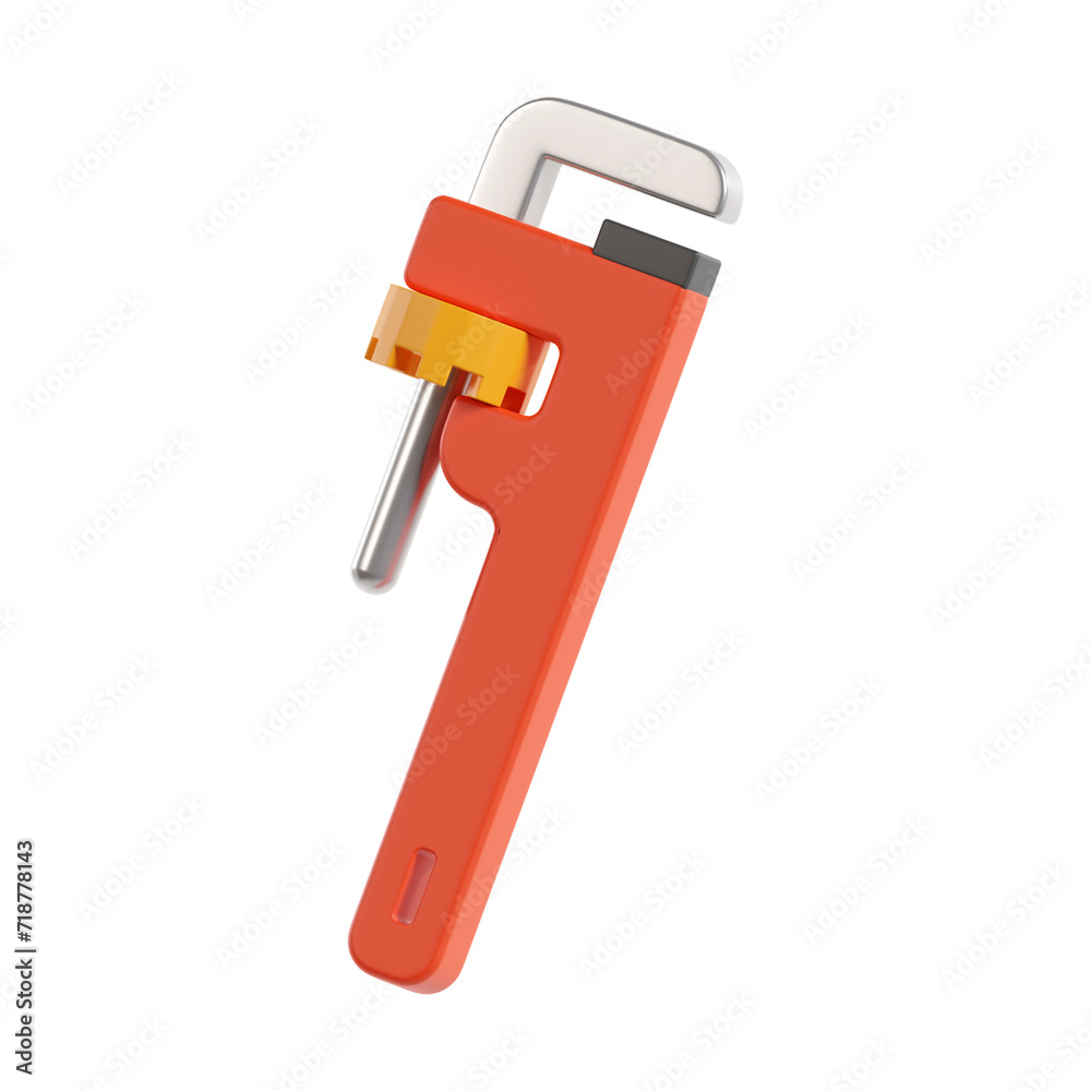 Pipe Wrench 3D Icon